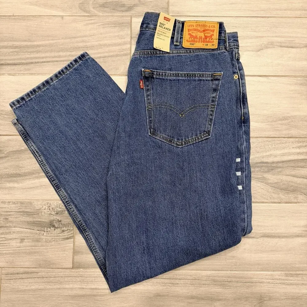 Levi’s 550 Relaxed Fit Jeans NWT Men’s 38x30 Medium Wash Denim Pants Tapered Leg